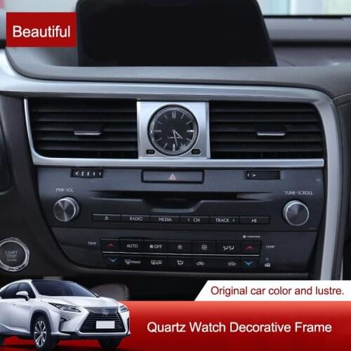QHCP Car Clock Quartz Frame Air Outlet Cover Trims Decorative Sticker ABS For Lexus RX300 200T 450H Interior Accessory 2016-2019