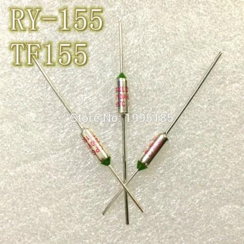 RY 100pcs/lot New Micro thermal fuse 10A250V 155 Degrees 155 C Mini temp fuse metal shell Thermal Cutoff