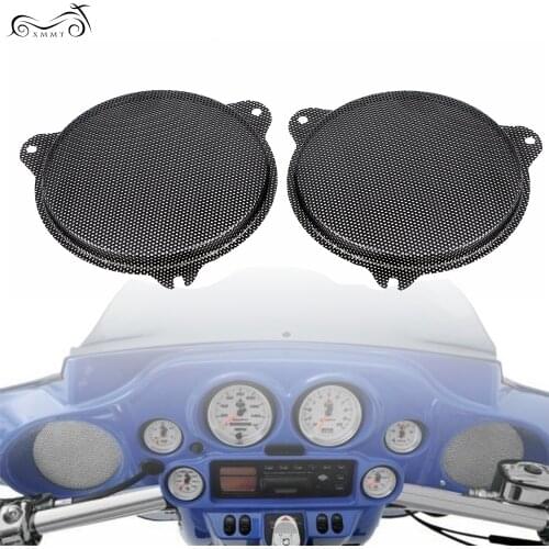 Black Motorbike Front Speaker Mesh Grills For Harley Electra Glide 2014-2018 FLHT/X/CU/K Fairing Speaker Cloth Grills