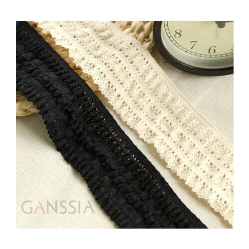 Width:4.5cm Fashion Elastic Cotton Lace to Sew Laces for DIY Garment Accessories(ss-66)