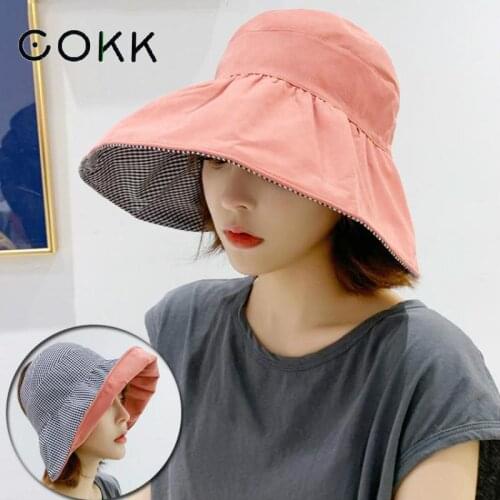 COKK Summer Hats For Women Girls Parent Child Sun Hat Empty Top Sun Visor Foldable Fisherman Hat Outdoor Travel Beach Hat Cap