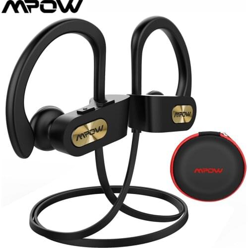 Mpow Flame Bluetooth 5.0 Earphone Sports Headsets HiFi Stereo Headphones IPX7 Waterproof Noise Cancelling Headsets with Mic Case