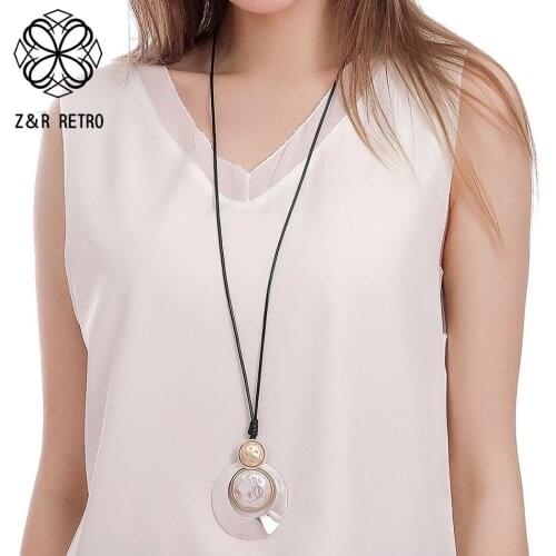 Vintage Long Chains Necklace for Women Suspension Geometric Suspension Pendants Jewelry Accessories on the Neck Decorative Thing