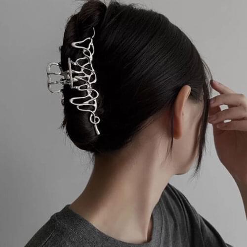 Irregular Metal Hair Clips Silver Elegant Crab Hair Clip Women Girls Hair Claws Hair Accessories Women Headwear Hairpins Crab