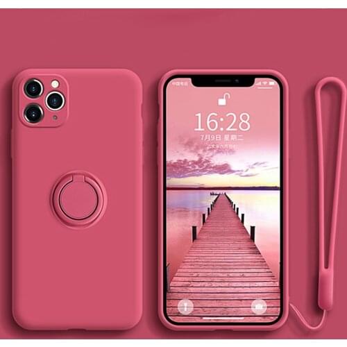 Liquid Silicone For iPhone 12 PRO MAX Case with Ring Magnetic Case For iPhone 11PRO MAX 12 7 8 XR XSMAX X XS 8PLUS 7PLUS 11 Etui