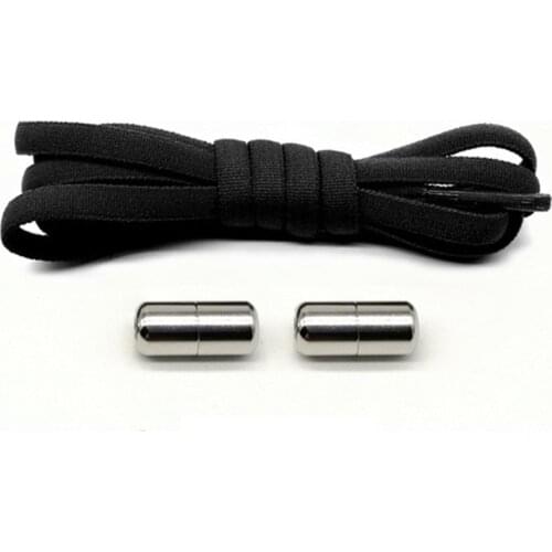 1Pair Sneakers Metal Capsule Button No Tie Shoe Laces Elastic Shoelaces Kids and Adult Lazy Shoestrings