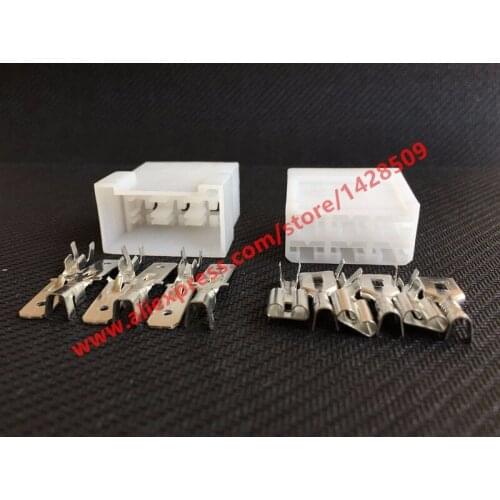 10 Sets PA66 6 Pin Female Male Connector Socket Auto Plug With Terminals 880297-1 180906-0
