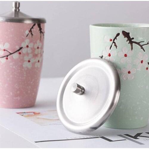 2Pcs 10cm Durable Stainless Steel Cup Lids Dust-Proof Silicone Mug Cover Drink Cup Lids for Drink Coffee Milk Office Water Mugs