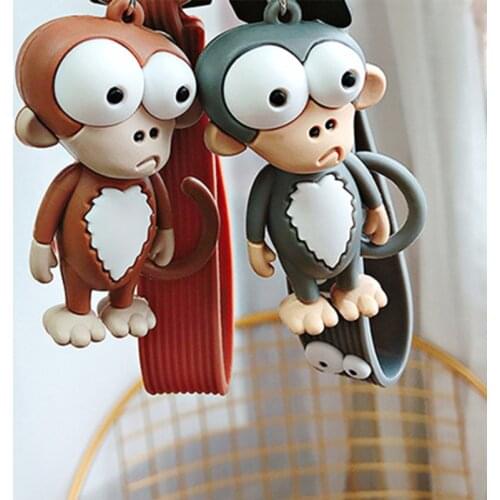 Cartoon Monkey Keychains Cute Silicone Key Chain Lovers Hanging Key Rings