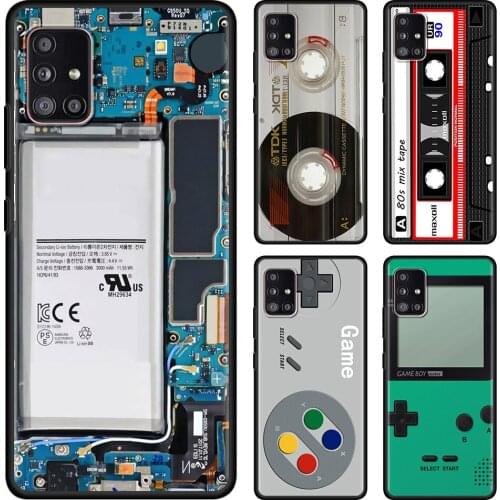 Funda For Samsung A71 A52 A91 A72 A51 A02s A02 A42 A41 A32 A31 A21s A21 A12 A11 A01 Case Retro Vintage Camera Cassette Music
