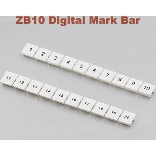 ZB10 digital marker strip for UK10N Din Rail Terminal Block Mark bar morsettiera ZB-10 bornier terminals marking label