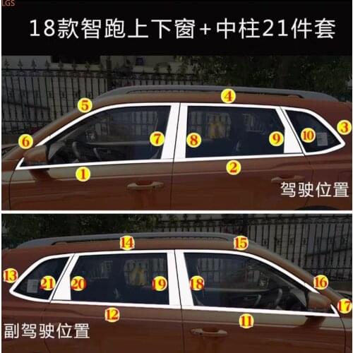 For Kia Sportage R 2018-2019 stainless steel Car window Decoration strip Body trim Anti-scratch protection Car styling