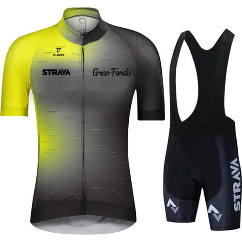 Summer Cycling Jersey Set 2021 STRAVA Cycling 19D Gel Pad Cycling Suit Maillot Ciclismo Mountian Bike Clothing Bicycle Clothes