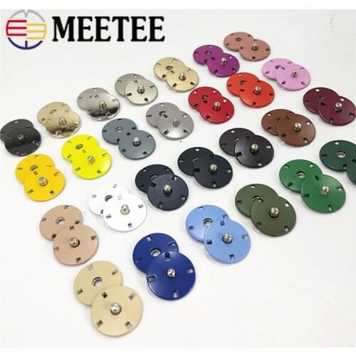 Meetee 10sets 12.5-28mm Metal Snap Button Invisible Clasp Buckle DIY Coat Down Jacket Windbreaker Decorative Sewing Accessory