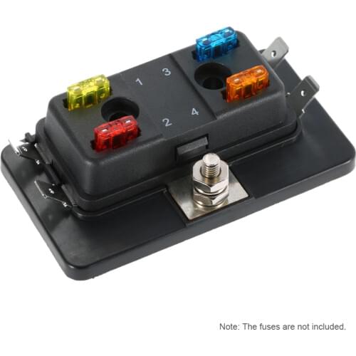 4 Way Mini Blade Fuse Box Holder APM ATM 5A 10A 25A for Car Boat Marine Trike 12V 24V