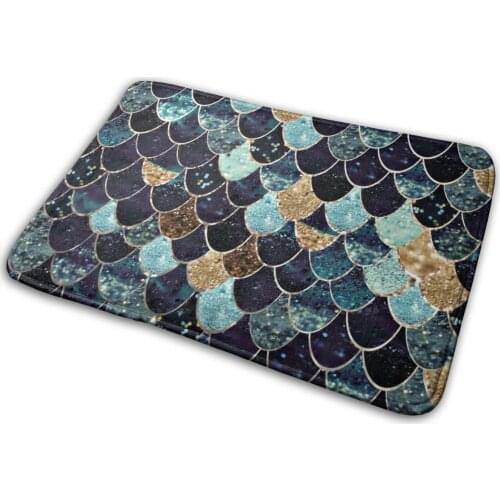 Mystic Mermaid Blue Mat Rug Carpet Anti - Slip Bedroom Entrance Door Mat Mermaid Mermaidscales Mermaidpattern Fishscales Scales