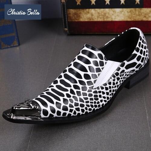 Christia Bella Brand Plus Size Men Dress Shoes Genuine Leather Formal Business Shoes Fashion Pointed Toe Male Brogue Shoes