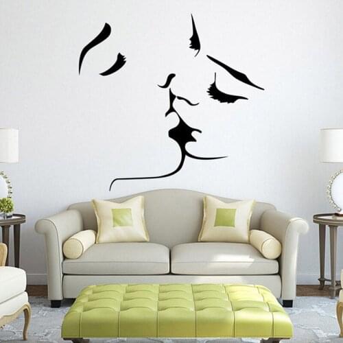 Abstract Love Kiss Patten Wall Art Sticker Vinyl Decal Mural Bedroom Home Decor Living Room vinilos paredes decoration KW-155