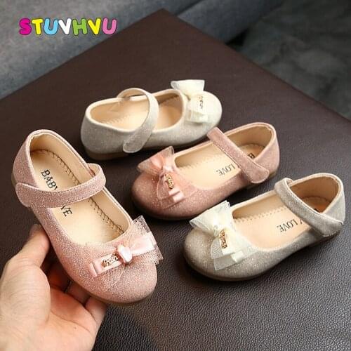 Baby Toddler Girl Shoes Leather Spring and Autumn New Lace Bow Princess Children Shoes Single Casual Kids Shoes for Girl Flats