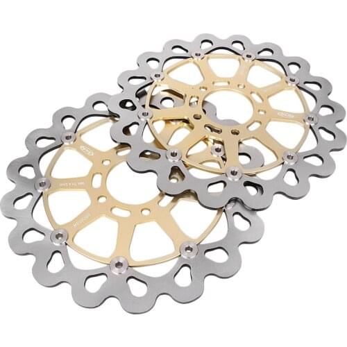 Front Brake Rotors Disc and Pads Kit for GSXR 600 1997-2003 / GSXR 750 2000-2002 Motorcycle Replacement Accessories Gold