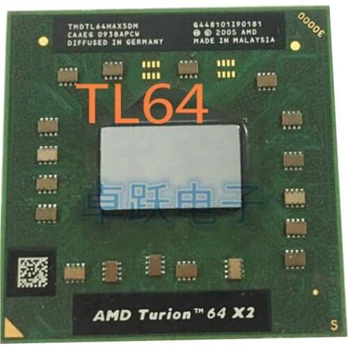 AMD Turion 64 X2 Mobile TL-64 1M Cache/2.2GHz/Socket S1/Dual-Core Laptop processor TL64 TL 64 CPU free shipping