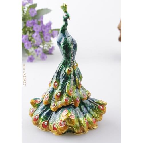 Pretty Peacock Hinged Pewter Trinket Box Product Details Peacock Jeweled Crystal Trinket Box Peacock Hinged Pewter Trinket Box