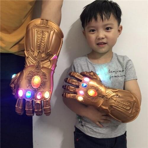Thanos Infinity Gauntlet Light Glove Superhero Cosplay Gloves LED Kids Adult Carnival Costume Halloween Props