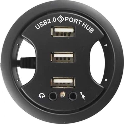 USB HUB Type C Port USB3.0 Mount In Desk 5V 2A Multi USB 2.0 Ports With SD/TF Headphone/Microphone USB Hub With Power Adapter