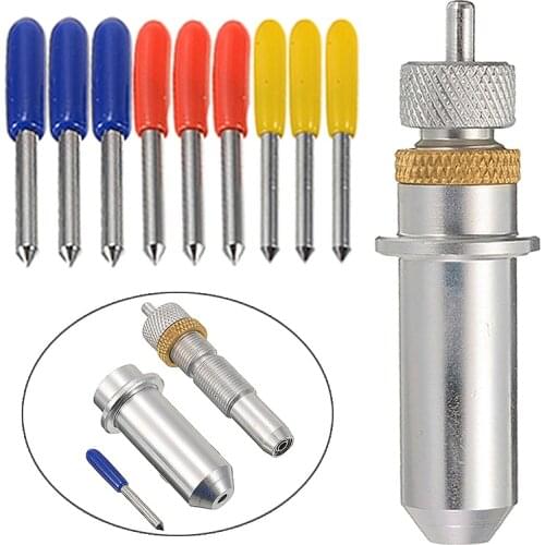 1pc Blade Holder + 9pcs 30/45/60 Degree Blades Vinyl Cutter For Roland Carving Cutting Plotter