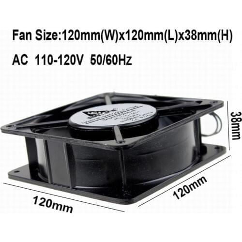 1pcs Gdstime 2 Wire 110V 120V 12038 120x120x38mm 220V 240V 12cm 120mm AC Cooling Fan