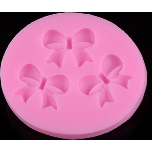 1PC Round Shape 3-Cavity Bow Tie 3D Silicone Chocolate Mold Cake Fondant Decoration DIY Sugarcraft JH120