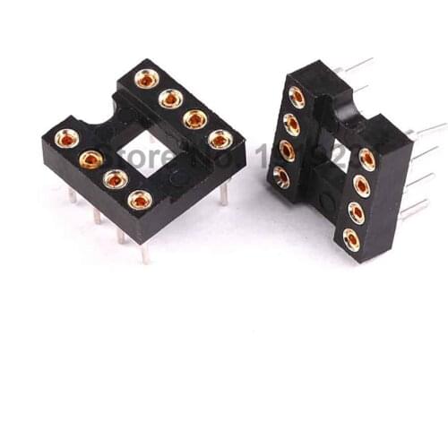 10PCS 8 pin IC SOCKET 8P Round Hole DIP IC Sockets Adaptor Solder Type