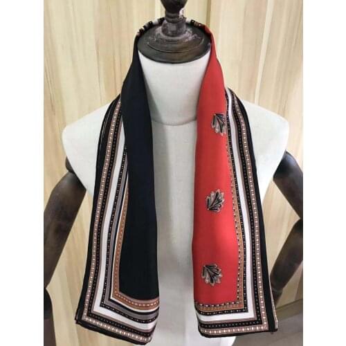 2020 new arrival winter autumn classic pattern 100% pure silk scarf twill hand made roll 90*90 cm shawl wrap for women lady
