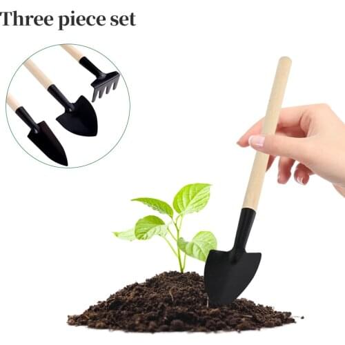 3pcs/set Mini Shovel Rake Set Wooden Handle Metal Head Shovel for Flowers Potted Plants Mini Garden Tool Flowerpot Tools