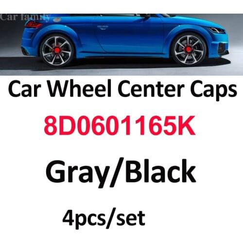 Fit For TT 4pcs 14.6CM 146MM Car Rim Center Cap Auto Hub Cap Covers 8D0601165K Gray/Black Color Car Accessory