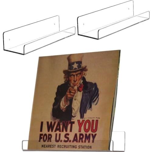 Acrylic Album Record Holder,Clear LP Vinyl CD Stand Display Shelf Wall Mount,Living Room Office School