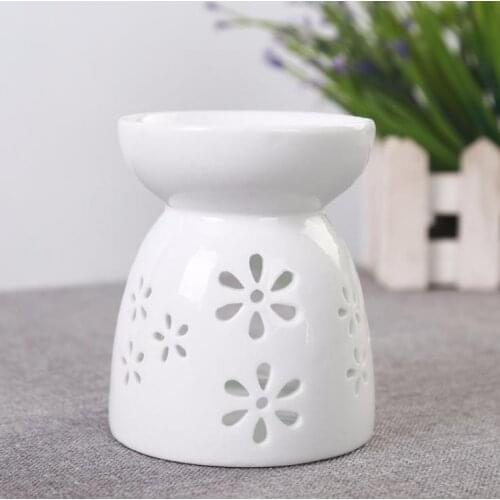 Incense Burner Delicate Ceramic Fragrance Lamp Fashion Hollowed Out Aroma Stove Candle Oil Furnace Home Decor Wholesale SN3639
