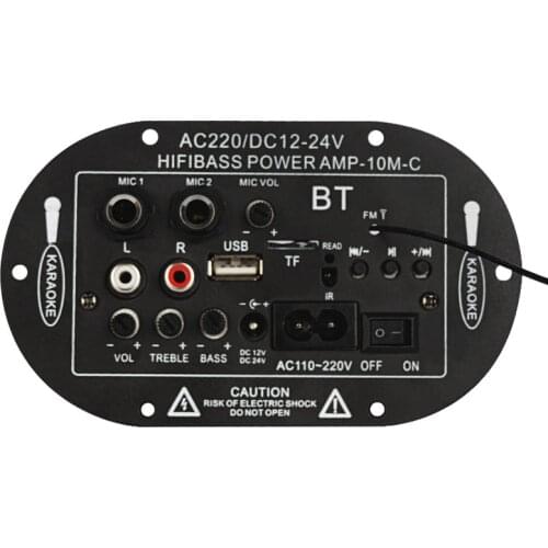 8 Inch 10 Inch 12V Three-Use SF-2MIC Car Digital Amplifier, Amplifier Board with Built-in Bluetooth US Plug