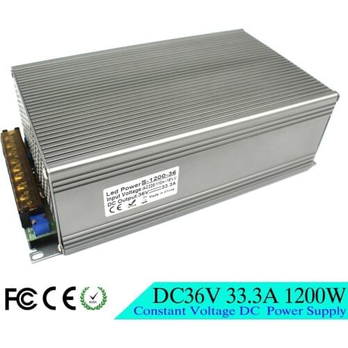 Single Output DC36V 33.3A 1200W Switching power supply Driver 110V 220V AC DC 36V PSU for LED Strip CNC 3D Printer Motor CCTV