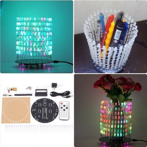 RGB LED Matrix Dream Light Circle DIY Kit Music Spectrum Module 8x32 Dot Matrix Electronic Fun LED Light Matrix DIY Electronic