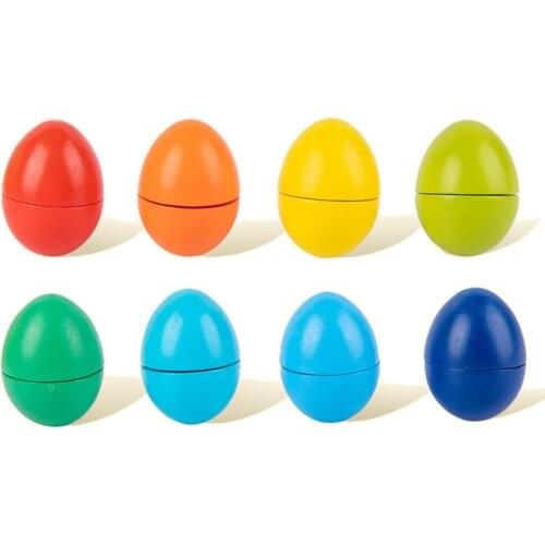 Baby Wooden Toys Rainbow Matching Egg Montessori Education Smart Games Puzzle Color Shape Math Toy Screw Nut Building Block Gift