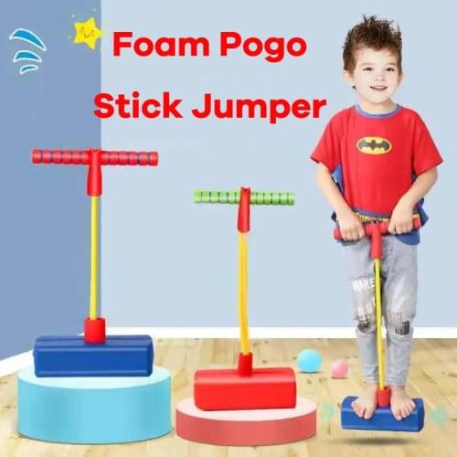 Childrens Toys Foam Pogo Stick Jumper Indoor Outdoor Fun Sensory Toys Entertainment Kids Sports Games Birthday Gifts