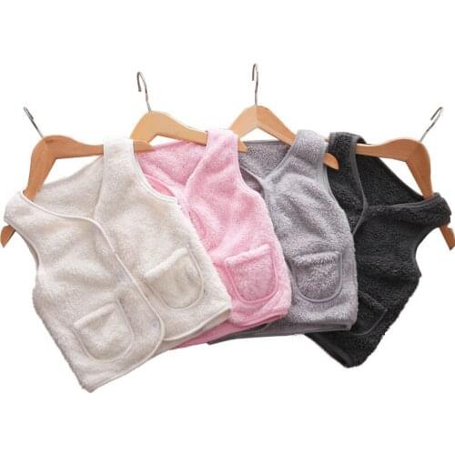Baby Vest Fashion Plus Velvet Thick Vest Girls Autumn Winter Warm V-neck Boys girls Waistcoat Children Clothing
