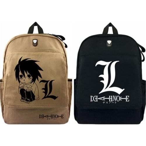 Death Note L Lawliet Backpack Student Schoolbag Teenages Travel Bag Anime Cosplay Mochila Rucksacks Laptop Canvas Backpacks
