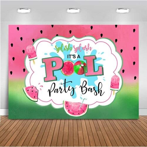 Watermelon pool party decoration supplies backdrop for photography volleyball happy birthday theme background for photo studio