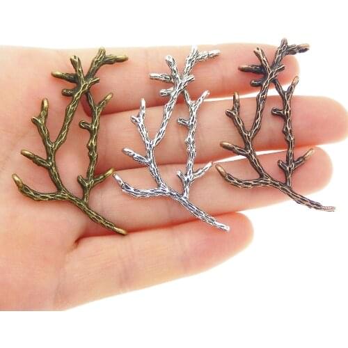 GraceAngie Mixed Three Colors 15PCS Alloy Branch Handmade Holes Charms Jewelry Finding Accessory Crafts 52*35MM 37993
