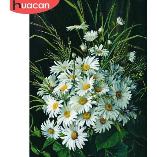 HUACAN Diamond Painting New Daisy 5D DIY Diamond Embroidery Cross Stitch Flower Pictures Of Rhinestones Mosaic Handicraft