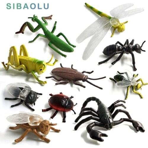Simulation Dragonfly Ant Mantis Scorpion Insect figurine Animal model home decor miniature garden decoration accessorie modern