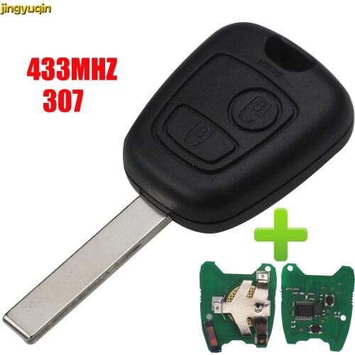 Jingyuqin 2 Buttons 433Mhz Car Remote Control Key for PEUGEOT 207 307 Car Keyless Fob PCF7961 Chip HU83 Blade Styling