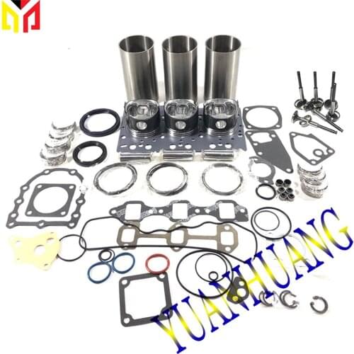 3TNA66 Engine Rebuild Kit With Valves Overhual Repair Gasket Set For Yanmar & John Deer Tractor Liner Piston Ring Bearing